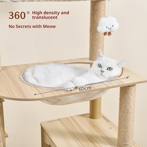 Cat Tree Tower for Indoor Cats Large Adult, Cat Tree Tower with Condo, Sisal Scratching Posts, with Padded Platform Bed, Large cat Tree, 55-Inch