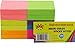 4A Sticky Notes,1 1/2 x 2 Inches,Small Size,The Adhesive On Shorter Side,Neon Assorted,Self-Stick Notes,100 Sheets/Pad,12 Pads/Pack,4A 301x12-N, Neon Assorted-12 Pads