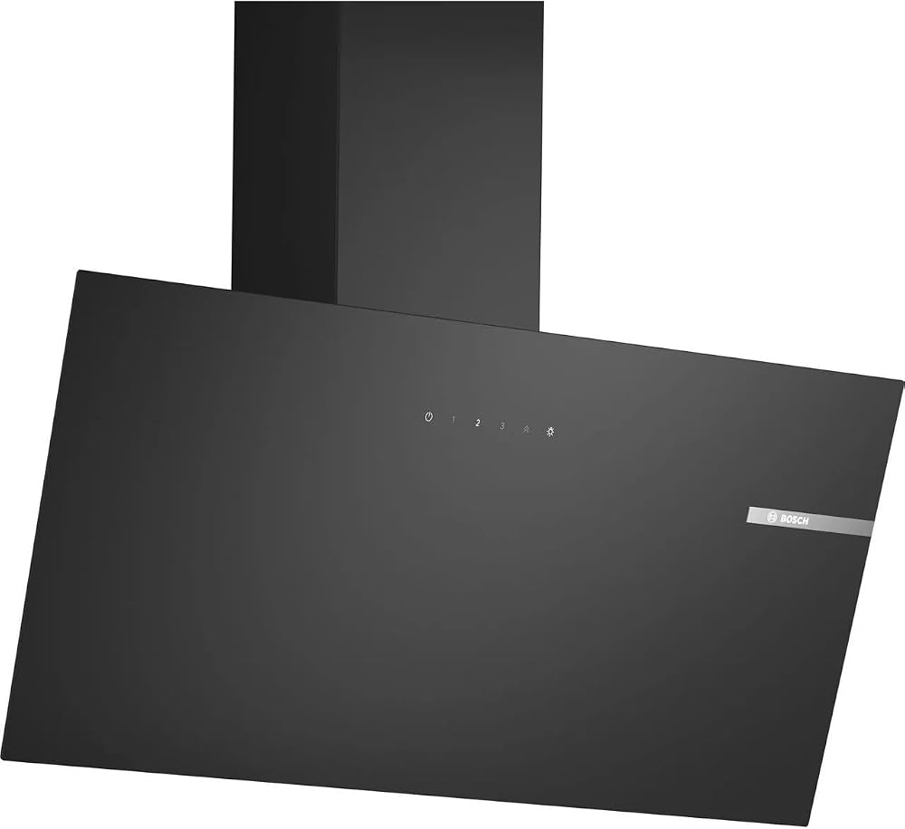 Bosch Series 2 Wall-Mounted Cooker Hood 80 cm Clear Glass Black