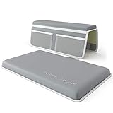 POPPY HOME Bath Kneeler with Elbow Rest Pad Set: 4 Wide Mesh Caddy Pockets for Baby Bathtub Accessories, Double Non Slip Bath Cushion Mats, Hypoallergenic, Pain Free with Bathtime Knee Saver (Gray)
