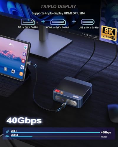BOSGAME P3 Mix Mini Gaming PC, AMD Ryzen 5 7640HS (up to 5.0GHz) 32GB DDR5 1TB PCIe4.0 SSD Mini Computer, Mini PC 4K Display HDMI+DP+USB4, 2.5G Dual LAN, WiFi 6E, BT5.2
