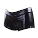 HDE Women's Shiny Metallic Booty Shorts Liquid Wet Look Hot Pants Dance Bottoms,Black,Small
