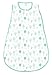 SwaddleDesigns Cotton Muslin Sleeping Sack, Green Woodland, Small 0-6 Months, Wearable Blanket with 2-way Zipper