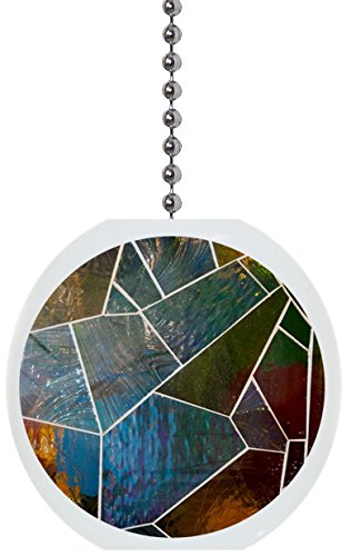 Geometric Stained Glass Solid Ceramic Fan Pull