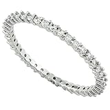 Cubic Zirconia Stackable Eternity Ring Sterling Silver Size 11