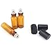 5ml Amber Glass Roller Bottles Bottle Container with Metal Ball for Essential Oil, Aromatherapy, Perfumes and Lip Balms (12)
