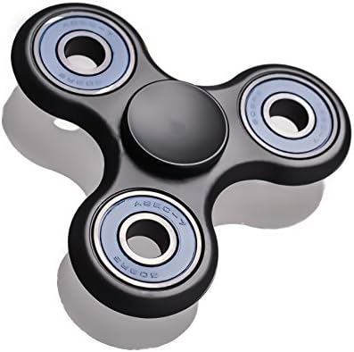 Premium Quality 4 Minute Fidget Spinner. Anti-Anxiety 360 Spinner Toy Helps Focus & Attention for Kids & Adults. Relieves Stress, ADHD, Anxiety and Boredom. Steel Bearing - Highest Spin Times (Black)