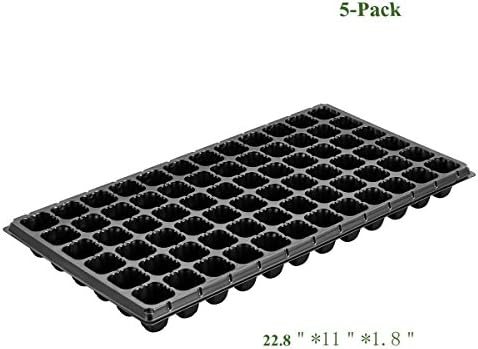 Oppolite Hydroponics 5-Pack 72-Cell Seedling Starter Trays Seed Planting Insert Plug Tray Plant Growing Tray Nursery Trays for Seed Germination (5-Pack)