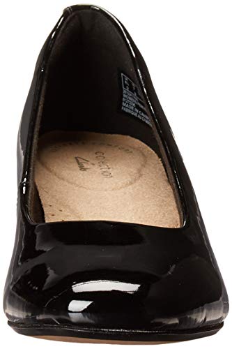 Clarks Women's Marilyn Leah Pump, Black Patent Synthetic, 7.5 | Pricepulse