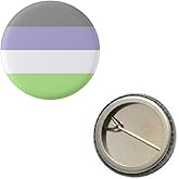 Cupioromantic Pride Flag Pin 1” Round Circle Shape Metal Button Pin Badge Pinback 1 inch Pin 25 mm 2.5 cm