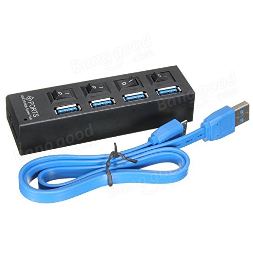 Pink Lizard 4 Ports USB 3.0 External HUB Adapter with Switch