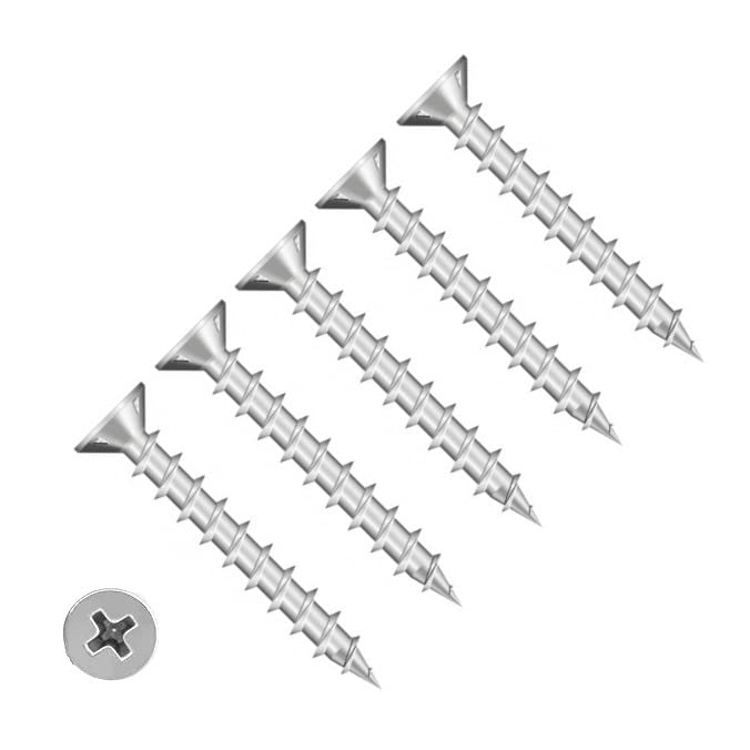 TERF® PVC Window Screw 4.3mm X 40mm Philip Drive Flat Countersunk Stainless Steel A2 (304) Self Tapping PVC Window Screws 4.3mm X 40mm For PVCu Window Door - Pack of 25