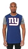 Icer Brands NFL New York Giants Men's T-Shirt Raglan Block Short Sleeve Tee Shirt, Large, Blue
