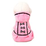 Boomboom Newest Lovely Winter Warm Bowknot Pet Puppy Dog Coat Clothes (S, Pink)