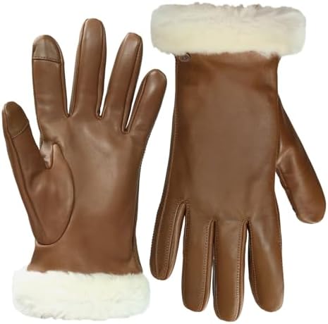 UGG Men's 3 Point Genuine Leather Gloves with Microfur Lining and