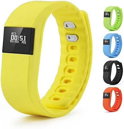 LONSUN TW64 Smart Watch TopBest Bluetooth Bracelet Call Remind Remote self-timer Smart band Calorie Counter Wireless Pedometer Sport Sleep Monitor Activity Tracker For Android IOS Phone (Yellow)