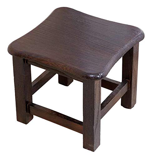 URFORESTIC Handcrafted 100% Solid Wood Bed Step Stool-Foot Stool Kitchen Stools Bed Steps Small Step Ladder Bathroom Stools (Black)
