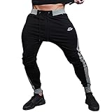 EU Men's Joggers Pants Gym Workout Pant Running Trousers Medium Black
