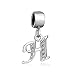 Third Time Charm Dangle H Letter Initial Charm Clear Alphabet Beads For Charm Bracelets