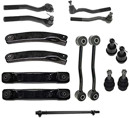15pc Front Upper & Lower Control Arms Suspension Kit Ball joint Tie Rods for 1999-2004 Jeep Grand Cherokee
