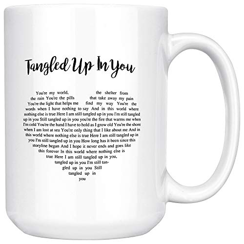 Tangled Up In You Lyrics Ceramic Coffee Mug Tea Cup (15oz, White)