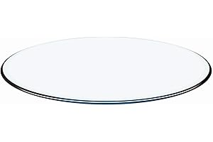 42" Round Tempered Glass Table Top, Transparent Table Surface 1/4'' Thick Pencil Polished Edge Multipurpose for Dining Table,