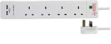 PRO ELEC PEL00096 4 Gang USB Surge Protected Extension Lead 1 m White
