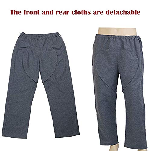 BIHIKI Patient Pants Clothing for Disability Elderly Surgery Patients,Easy to Wear Off,Hospital/Home Care Nursing Aid,Suit for Fracture, Incontinence,Bedridden Patients/Elderly (L) - Thumbnail 2