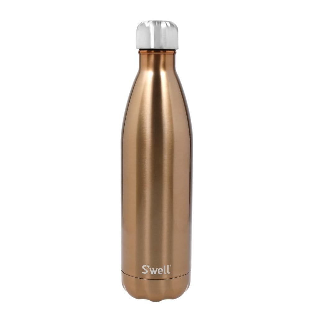 S'well Stainless Steel Reusable Water Bottle, 750ml, Pyrite, Triple-Insulated and Leak-Proof Drinking Bottle for Hot and Cold Beverages up to 48h Cold/24h Hot, Gold — image 1