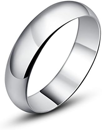4 Mm Width Glossy Finish Solid Sterling Silver 925 Wedding &amp; Engagement Bands Sizes 6.25,7,8,8.5,9.25,9.75 (11)