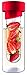 Asobu Flavor It 20 Ounce Glass Water Bottle With Fruit Infuser, Red