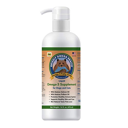 Grizzly Omega Health for Dogs & Cats, Wild Salmon Oil/Pollock Oil Omega
