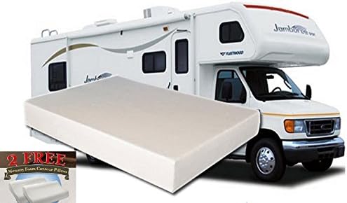 10-Inch King MEDIUM-FIRM Memory Foam Short Mattress for RV, Camper - Made in the USA - 2 FREE Pillows
