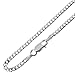 Men's 4mm Solid Sterling Silver .925 Curb Link Chain Necklace, Made in Italy (30)