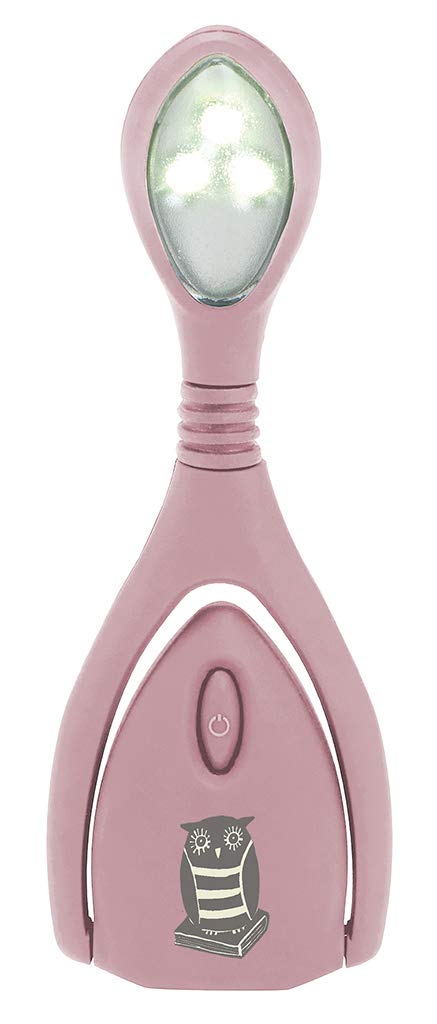 moses. libri_x Lumi® Plus Owl Reading Light with Continuous Dimmer for Reading in The Dark LED Reading Lamp in Dusky Pink