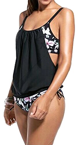EUDOLAH-Damen-Padded-Bikini-Set-Streifen-zweiteilig-Swimwear-Beachwear