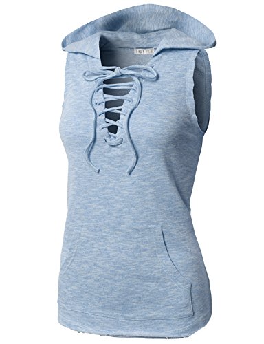 H2H Womens Stringer Gym Hooded Tank Top Workout Sleeveless Shirt BLUE US 3XL/Asia 3XL (CWOHOSL01)
