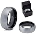 Tungsten Wedding Band Ring 8mm for Men Women Comfort Fit Black Enamel Domed Round Brushed Lifetime Guarantee Size 9.5