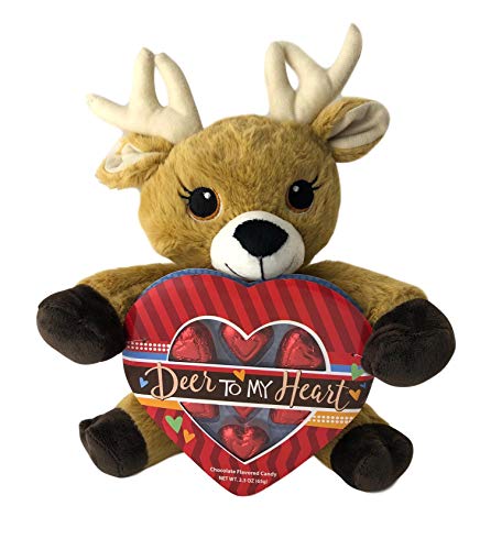 DEER to My Heart Plush Stuffed Animal Buck Valentine’s Chocolate Heart Candy Gift Set