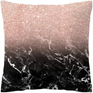 iumei Rose Black Gold Polyester Square Throw Pillow Case Decorative Car Waist Cushion Cover Home Decoration Xmas Print Sofa Decor Pillow Case (I)