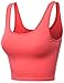 Xpril Basic Solid Sleeveless Crop Tank Tops Coral Size M
