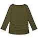 Maternity Shirt Long Sleeve Basic Top Ruch Sides Bodycon Tshirt for Pregnant Women Olive M