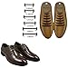No Tie Shoe Laces for Men Leather Shoes Silicone Elastic Waxed Thin Oxford Round Dress Shoes Shoelaces 12 Pcs (Brown)