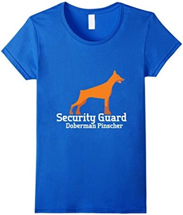 Women's Doberman Pinscher Security Guard t-Shirt. Dog lover Shirt. XL Royal Blue