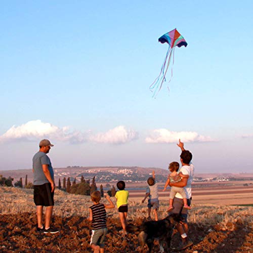 Stoie's Huge Rainbow Kite for Kids and Adults-1.6M Wide-100 Meter String-Rainbow Color-Built to Last - Thumbnail 6