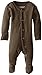 L'ovedbaby Unisex Baby Organic Snap Footie (Bark, 0-3m)