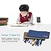 Teskyer Pencil Case/Pen case/Pencil Pouch for Students, Zipper Stationery Bag for Pens and Pencils, Women's Small Makeup Pouch, Utility Zipper Cash Coin Bag-2 Pack, Blue and Green