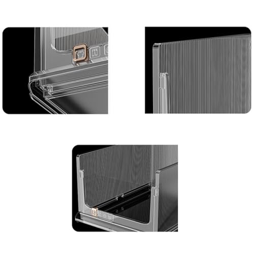 Jorunb Neutral Style Wardrobe Organizer Plastic Storage Bin Sweater Drawer Shelf Storage Container for Cupboard Kitchen Bathroom Office Bedroom (Transparent, Small 03)