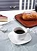 Teocera Porcelain Cappuccino Cups with Saucers - 8 Ounce for Specialty Coffee Drinks, Cappuccino and Tea - Set of 6, Matte White