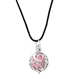 MJartoria Filigree Cage Music Chime Ball Prenatal Education Baby Caller Pregnancy Necklace Pink